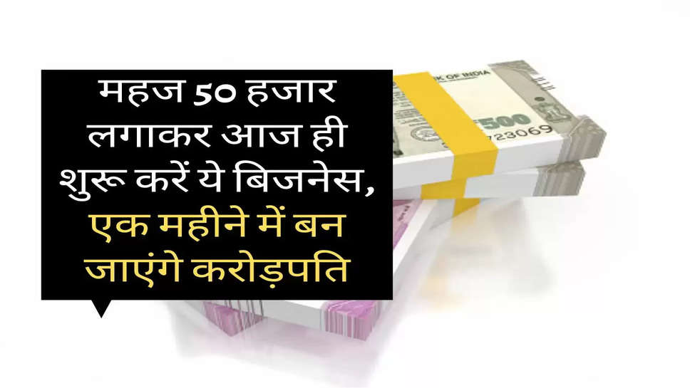 Business Ideas : महज 50 हजार लगाकर आज ही शुरू करें ये बिजनेस, एक महीने में बन जाएंगे करोड़पति