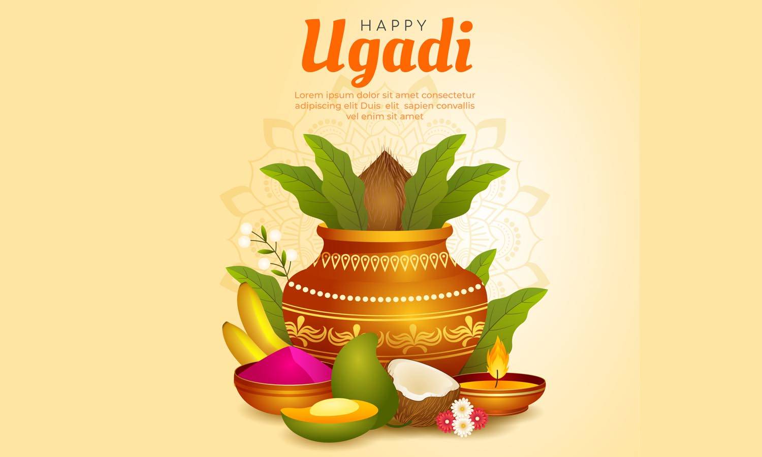 Ugadi wishes images for WhatsApp Status and Facebook messages.